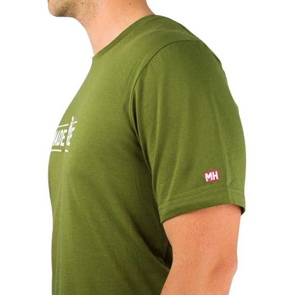 New MADE HERE The General Cotton Men’s Tee Cargo Green Short Sleeve T-Shirt - Picture 3 of 7